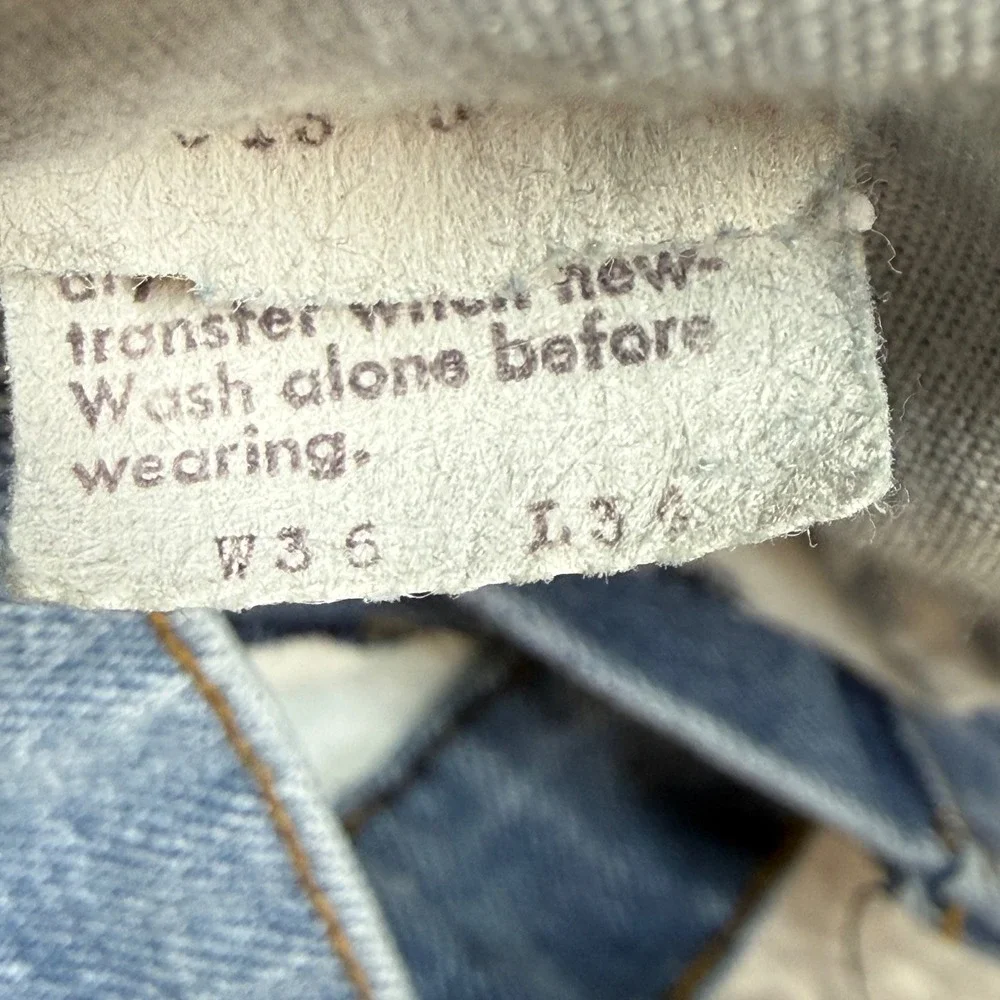 Vintage Levi's Jeans Mens 36x34 (Fits 35x33) Blue Bootcut Faded Distressed Work
